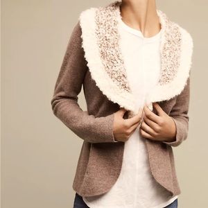 Anthropologie Rosie Neira wool jacket/cardigan size S, hand knit collar